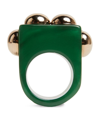 Shop La Doublej Nefertiti Ring In Green