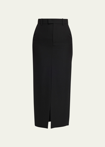 Shop Armarium Lula Virgin Wool Midi Skirt In Black