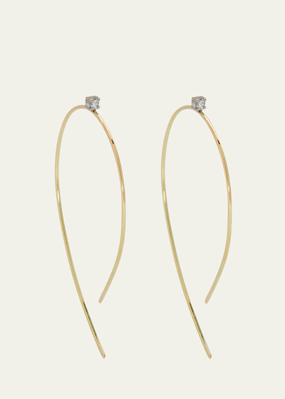 Shop Lana Mini Wire Hooked On Hoop Earrings With Diamonds, 38mm In White