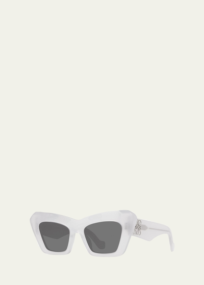 Shop Loewe Cat-eye Acetate Sunglasses In White