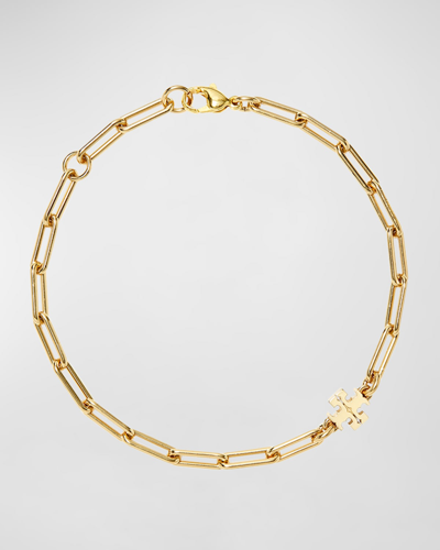 Shop Tory Burch Good Luck Chain Bracelet In Tory Gold