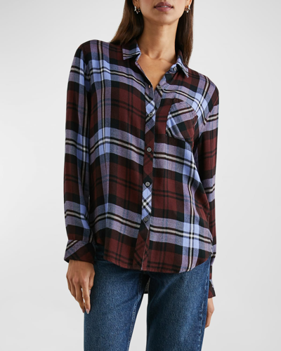 Shop Rails Hunter Plaid Button-front Shirt In Mulberry Plum