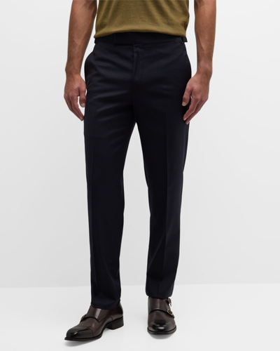 Shop Tom Ford Men's O'connor Master Twill Trousers In Ink