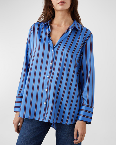 Shop Rails Dorian Striped Satin Shirt In Primrose Stripe