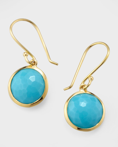 Shop Ippolita Small Single Drop Earrings In 18k Gold In Turquoise