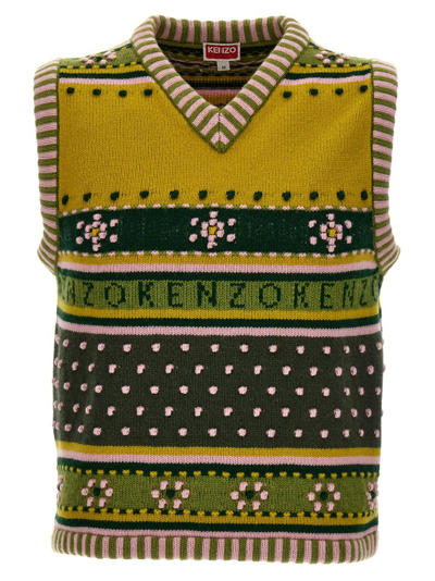 Shop Kenzo Fairisle Knitted Vest In Multi