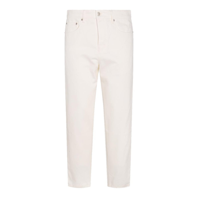 Shop Ami Alexandre Mattiussi Ami Paris Mid Rise Tapered Leg Jeans In White