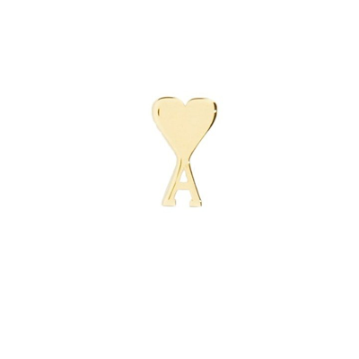 Shop Ami Alexandre Mattiussi Ami Paris Ami De Cœur Studs Single Earring In Gold