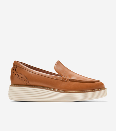 Cole Haan Originalgrand Platform Venetian Loafer In Pecan-ivory