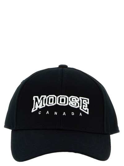 Shop Moose Knuckles Varsity Logo Cap In Black