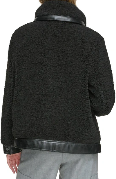 Andrew Marc Zepita Faux Shearling Bomber Jacket In Black