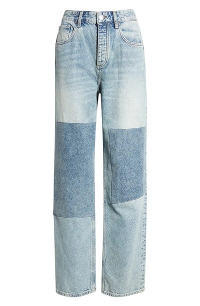 Ag Clove Patched High Waist Relaxed Straight Leg Jeans In Nomad