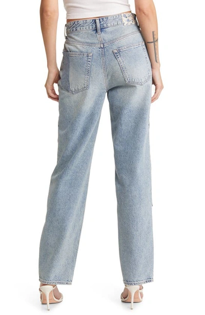 Ag Clove Patched High Waist Relaxed Straight Leg Jeans In Nomad