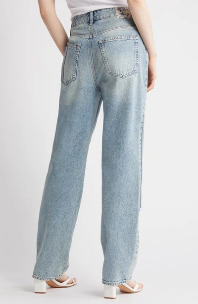 Ag Clove Patched High Waist Relaxed Straight Leg Jeans In Nomad