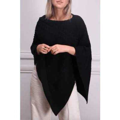 Shop Kinross Luxe Cable Poncho In Black