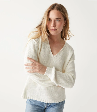 Shop Michael Stars Kendra V-neck Sweater In Ivory