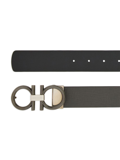 Ferragamo Gancini-buckle Leather Belt In 灰色