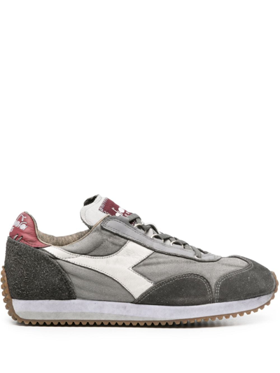 Shop Diadora Equipe H Panelled Leather Sneakers In 灰色