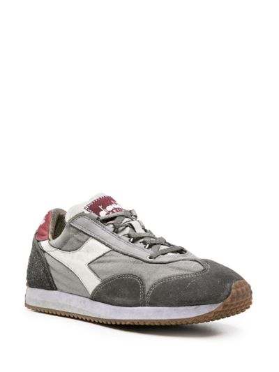 Shop Diadora Equipe H Panelled Leather Sneakers In 灰色