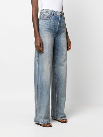Shop Zimmermann High-rise Wide-leg Jeans In 蓝色