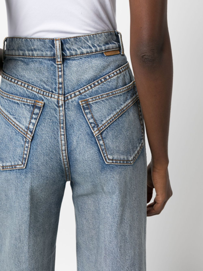 Shop Zimmermann High-rise Wide-leg Jeans In 蓝色