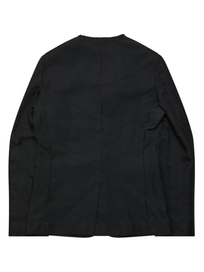 Shop Black Comme Des Garçons Button-embellished Flap-pockets Blazer In 黑色