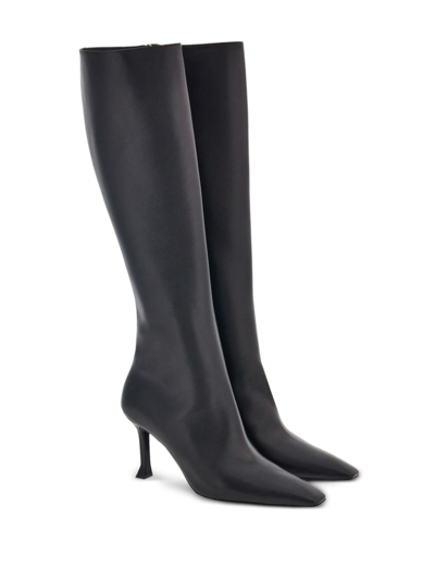 Ferragamo Pointed-toe Leather Boots In Black