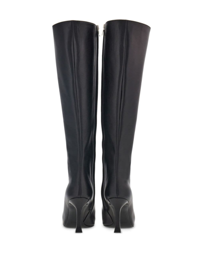 Ferragamo Pointed-toe Leather Boots In Black
