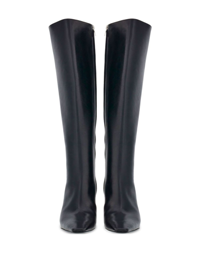 FERRAGAMO POINTED-TOE LEATHER BOOTS 