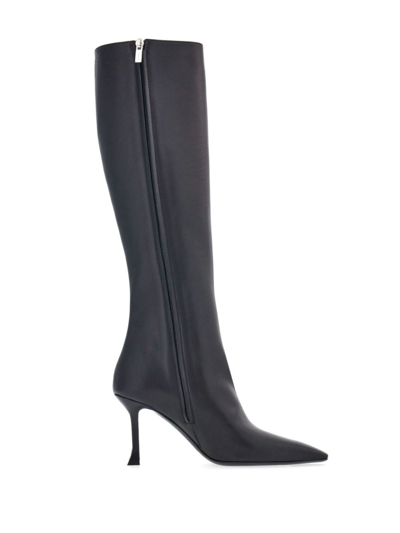 Ferragamo Pointed-toe Leather Boots In Black