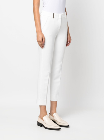Peserico Tapered Tailored Trousers In 白色