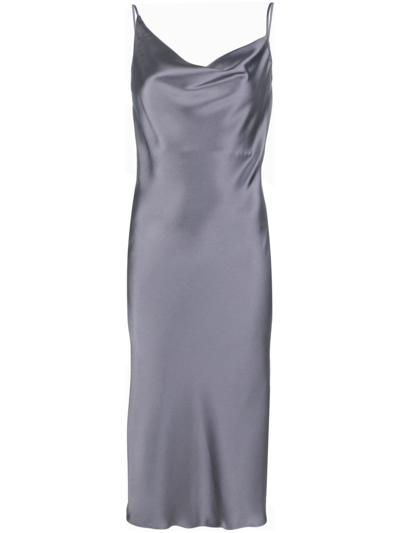 Shop Blanca Vita Drapped Satin-finish Dress In 灰色