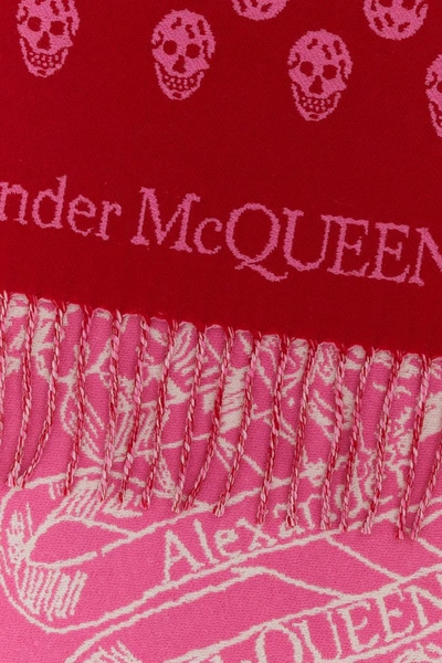 Shop Alexander Mcqueen Scarves And Foulards In Welshredpsycpink