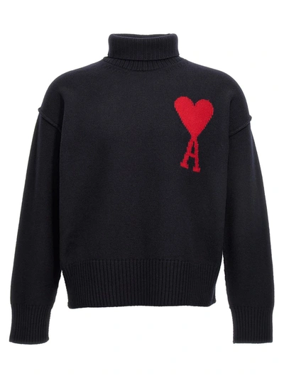 Shop Ami Alexandre Mattiussi Ami Paris 'ami De Coeur' Sweater In Blue