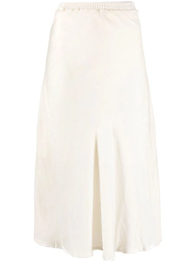 Shop Gold Hawk Velvet Long Skirt In White