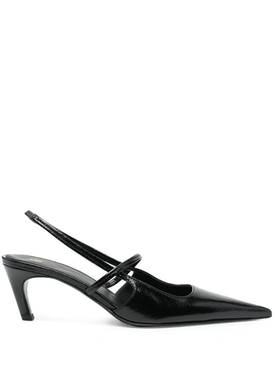 Shop Totême Toteme The Sharp Slingback In Black