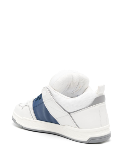 Shop Valentino Open Skate Leather Sneakers In White