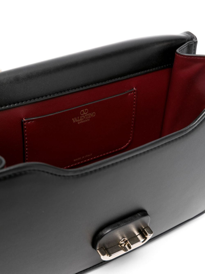 Valentino Letter Leather Crossbody Bag In Black