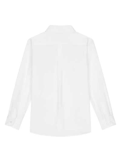 Shop Dolce & Gabbana Embroidered-logo Cotton Shirt In White