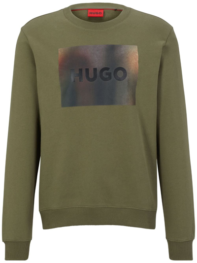 Shop Hugo Duragol Logo-print Sweatshirt In Green