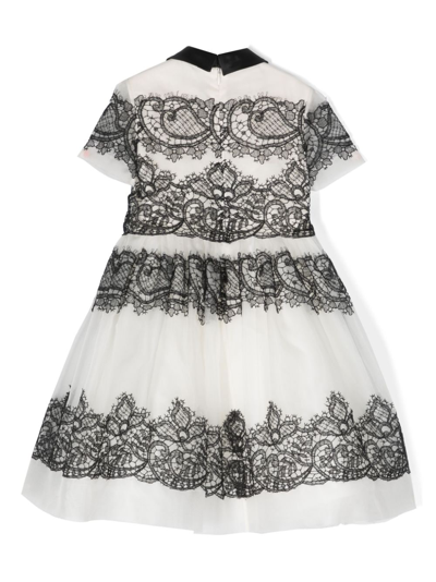 Shop Elie Saab Junior Lace-detail Organza Midi Dress In White