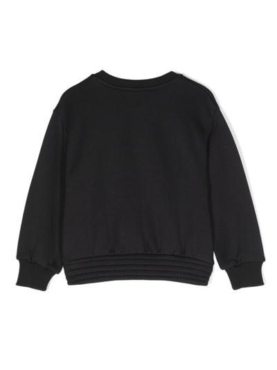 Shop Moschino Teddy Bear Cotton Blend Sweatshirt In Black