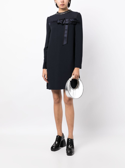 Dice Kayek Crystal-embellished Silk Minidress In Blue