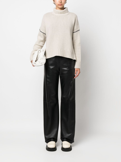 Woolrich Virgin Wool Rollneck Jumper In Neutrals