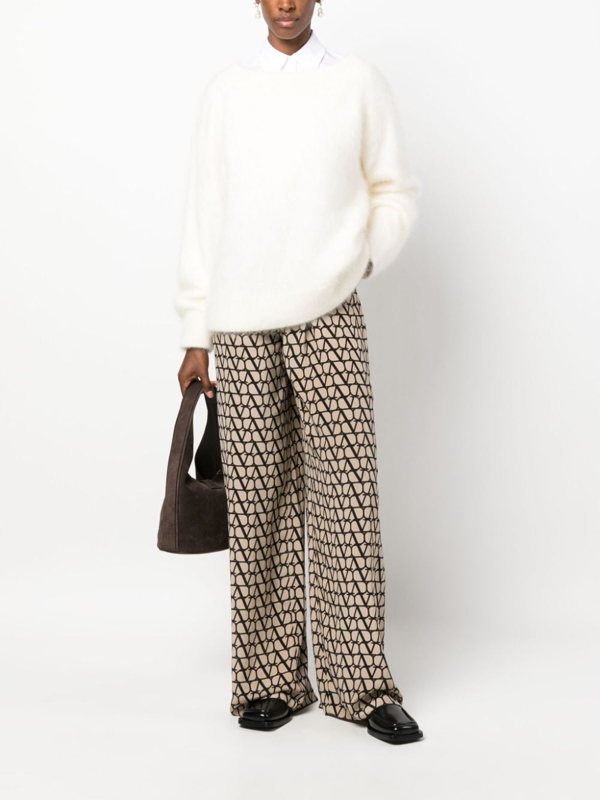 Valentino Garavani Toile Iconographe silk trousers - Neutrals