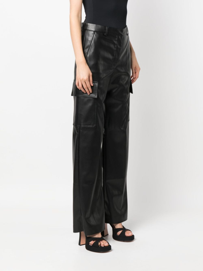 Shop Stella Mccartney Cargo-pocket Straight-leg Trousers In Black