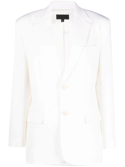 Shop Nili Lotan Shoulder-pads Single-breasted Blazer In White