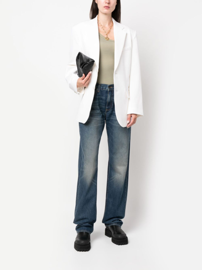 Nili Lotan Shoulder-pads Single-breasted Blazer In White