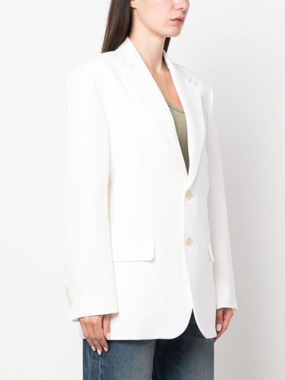 Shop Nili Lotan Shoulder-pads Single-breasted Blazer In White