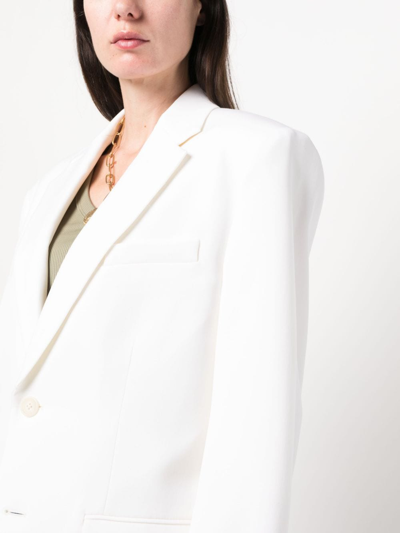 Nili Lotan Shoulder-pads Single-breasted Blazer In White